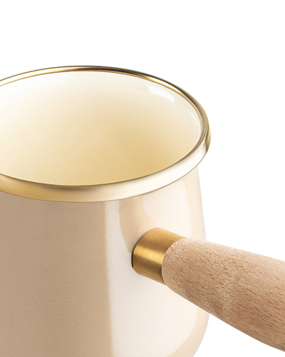 Турка Bonneville с деревянной ручкой 20x9 см, эмаль