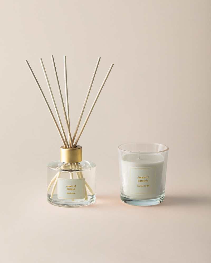 Набор из диффузора и свечи Répertoire Reed, - жасмин, гардения