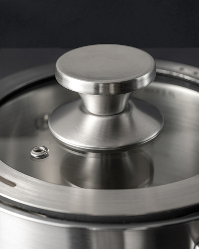 Кастрюля Raye с крышкой 16x10,5 см. - нержавеющая сталь