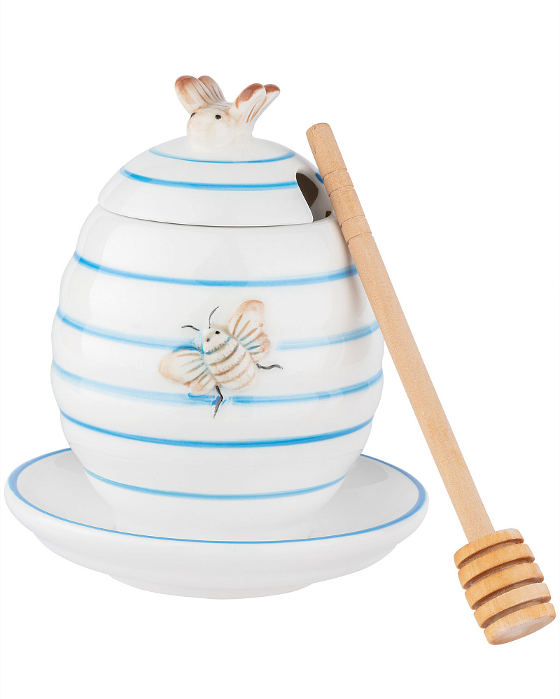 Банка для меда Flore с ложкой 12,5x12,5x14,8 см, керамика