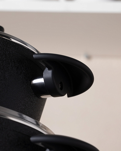 Набор посуды Titanium Professional из 7 шт., 18-22-26 см. - темно-серый