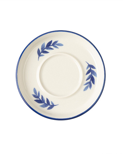 Набор фарфоровых чайных блюдец Grand Feuille из 6 шт., 12x12 см - синий