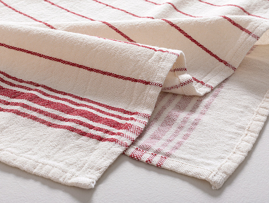 Полотенце кухонное Linda 40x60см - экрю/красный