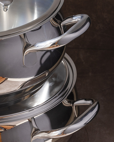 Набор кастрюль Vera из 4 шт., 16-24 см. - серебристый