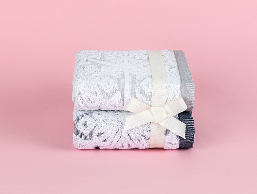 Набор полотенец для лица Filicia из 2 шт., 50x70см - темно-синий/серый