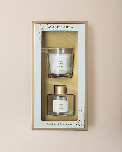 Набор из диффузора и свечи Répertoire Reed, - жасмин, гардения