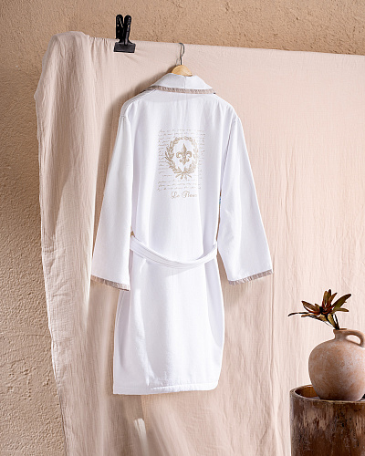 Женский халат Maura L-XL р. - белый / бежевый