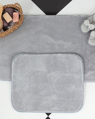 Набор ковриков для ванной Carol из 2 шт., 60x100-50x60 см. - светло-серый