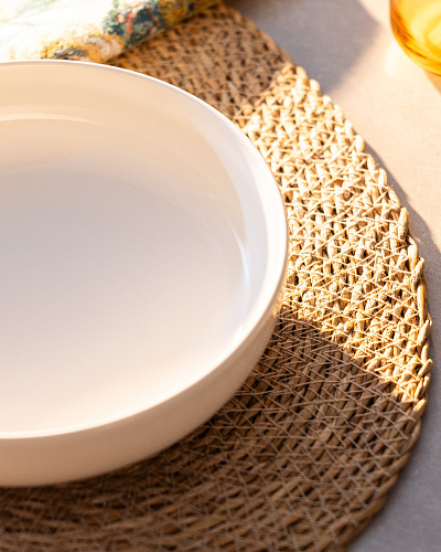 Глубокая тарелка Grasse 20 см. - кремовая