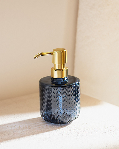 Стеклянный дозатор жидкого мыла Veronigue - темно-синий