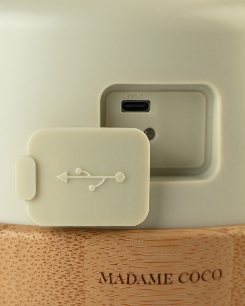 Настольная лампа Jada Touch 12,8x28 см, - пластик, бамбук, стекло