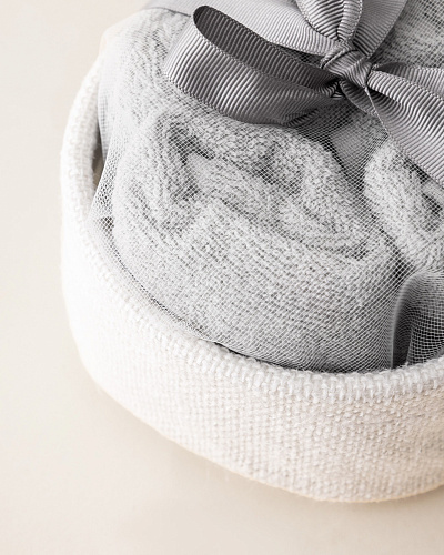 Набор банный Fabrice в корзинке из 5 шт., 30x30 см. - серый