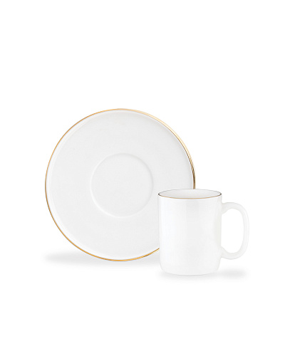 Набор кофейный Lumora из 12 шт., 100 мл. - белый / золотистый