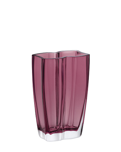 Стеклянная ваза ручной работы Lillebonne 16x25 см. - сливовая