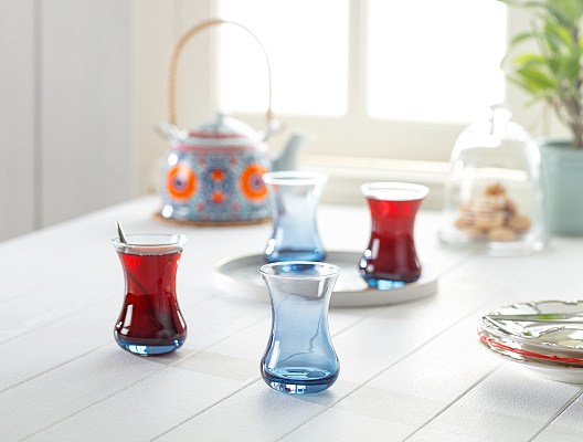 Набор стеклянных чашек Lavem-Blue из 6 шт., 155 мл