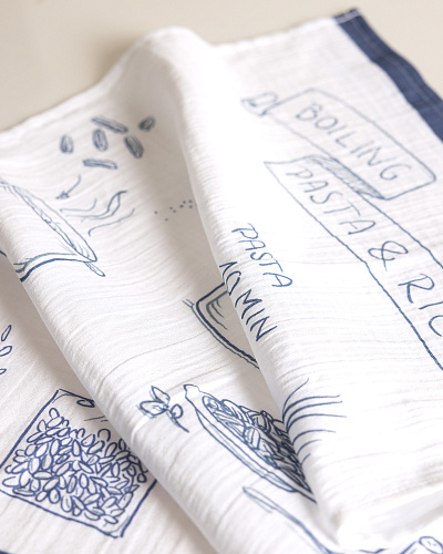 Полотенце кухонное Cussion 40x60 см. - белое / синее