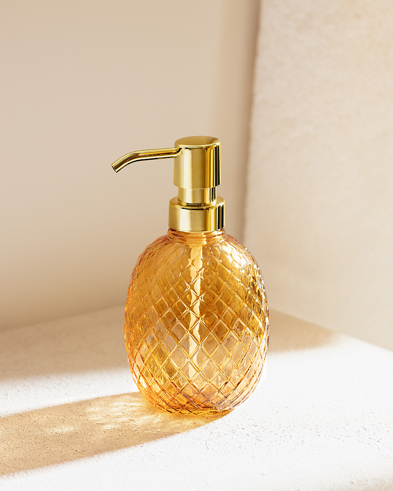 Стеклянный дозатор для жидкого мыла Tracy Layer - янтарный