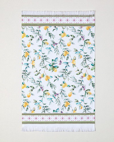 Кухонное полотенце Debora с принтом 40x60 см. - белое / зеленое