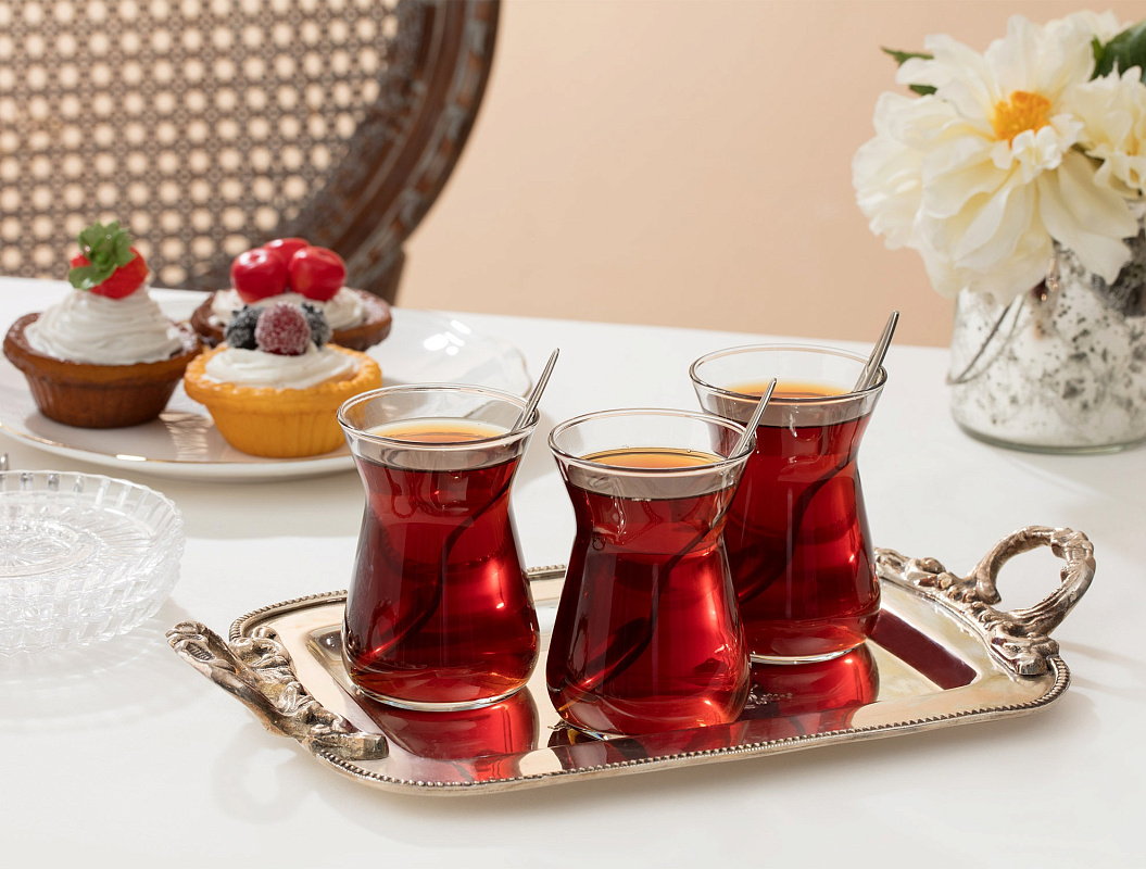 Набор турецких стаканов для чая Francessa из 6 шт., 132 мл.