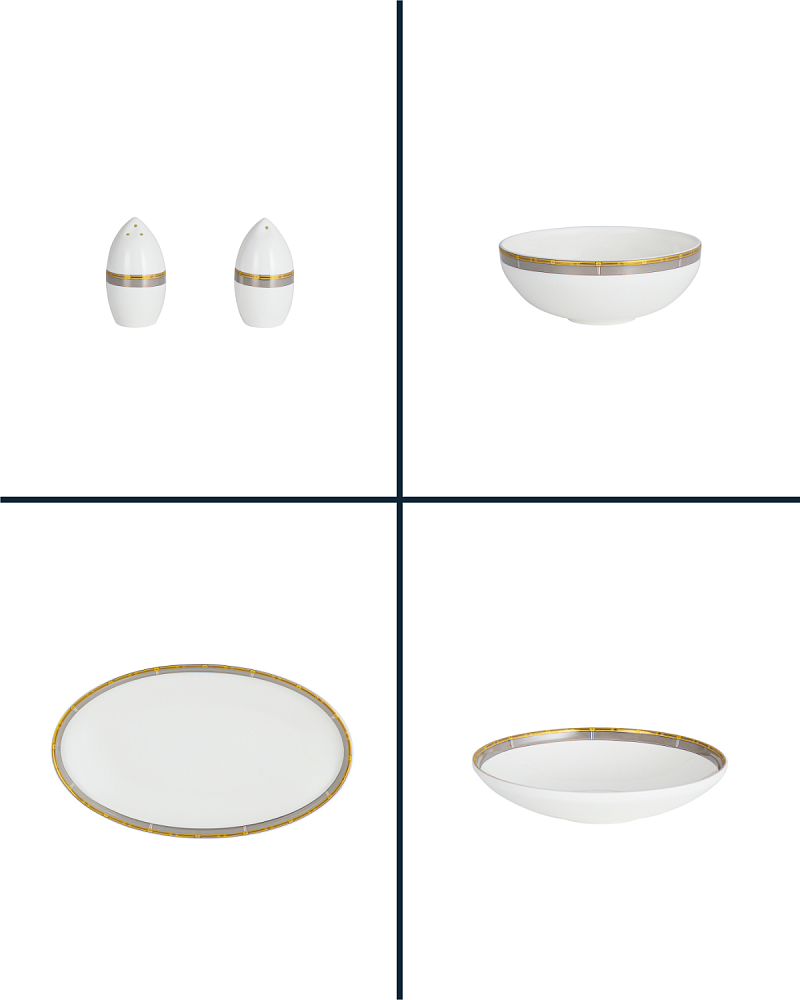 Столовый сервиз Bellamy из 56 предметов, - фарфор