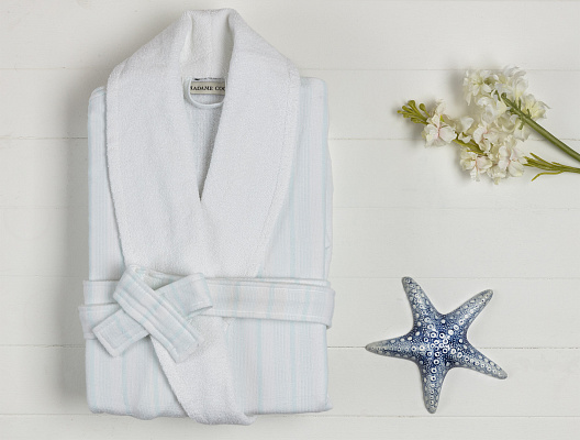 Женский халат Carlotta с шалевым воротником и ремешком S-M, хлопок