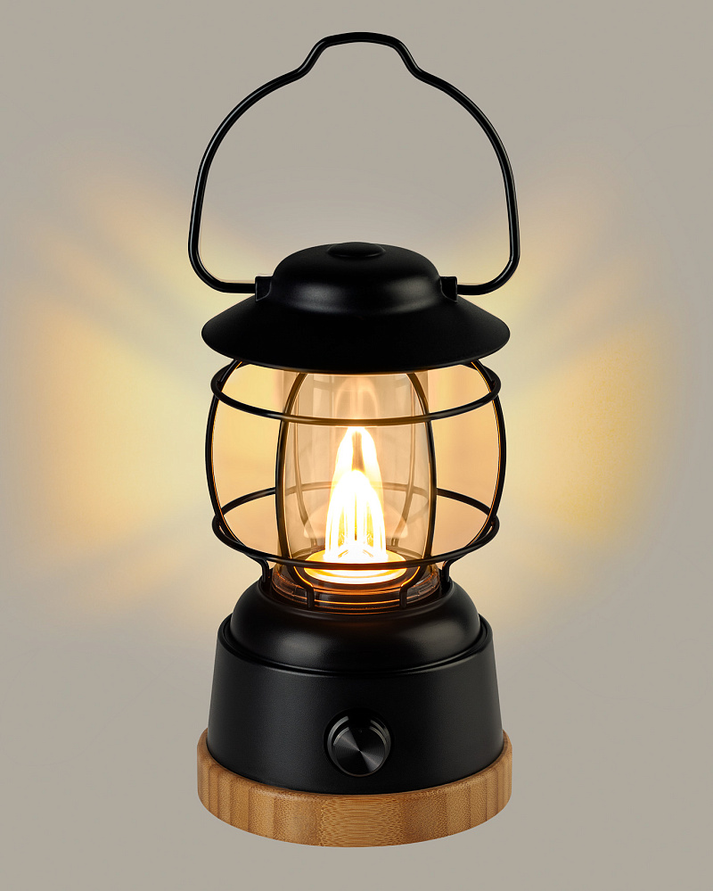 Светильник Klina Touch с ручкой 12x30,5 см, - пластик, бамбук, металл