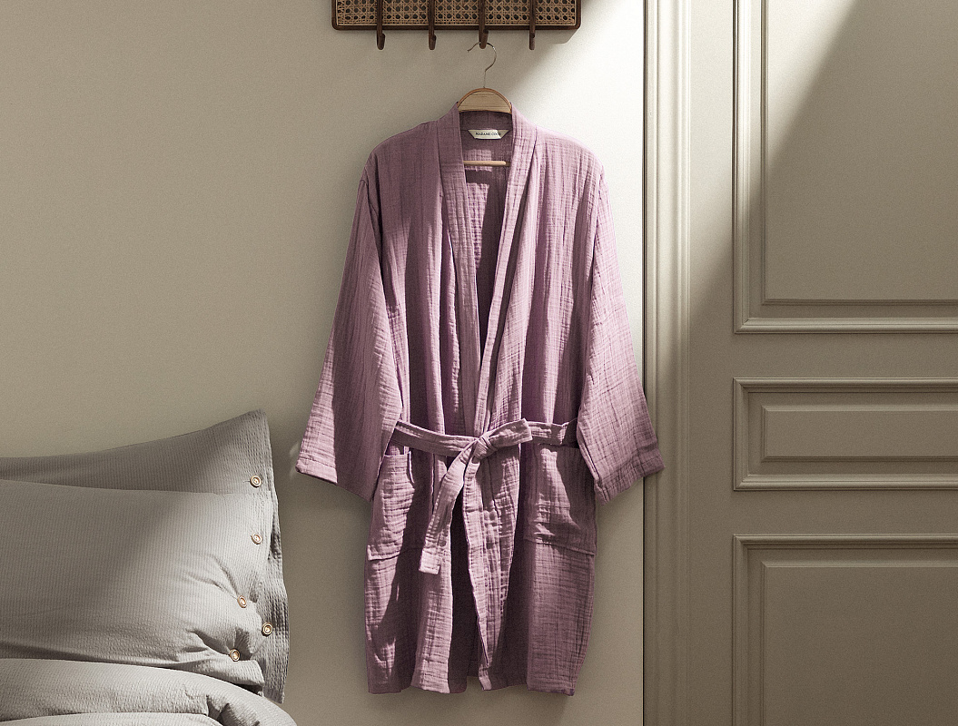 Халат банный Zoe с ремешком S-M, хлопок