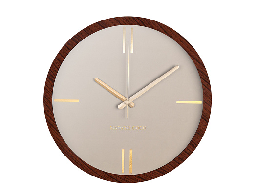 Настенные часы Delisle 30x30x3 см. - серые / коричневые