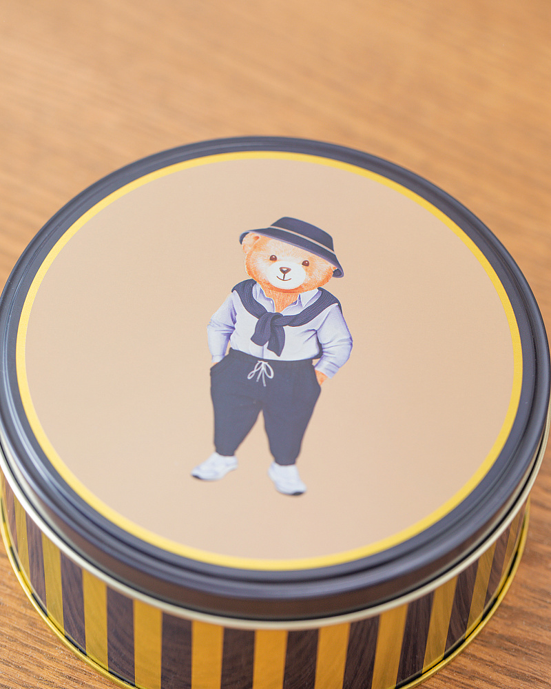 Круглая металлическая коробка Billie 13,3x13,3x6 см. - синяя