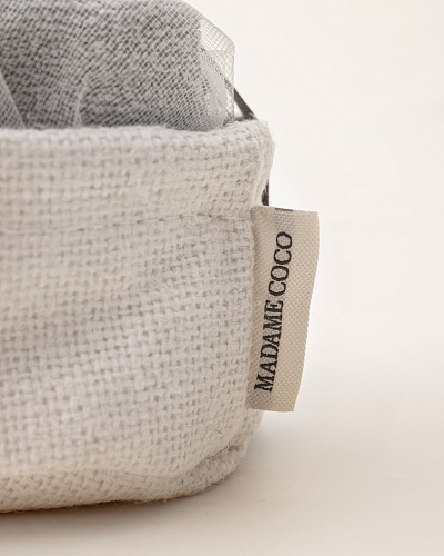 Набор банный Fabrice в корзинке из 5 шт., 30x30 см. - серый