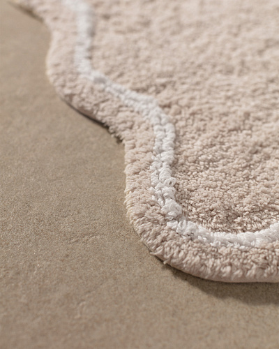 Коврик для ванной Yvoire 50x80 см. - бежевый / белый