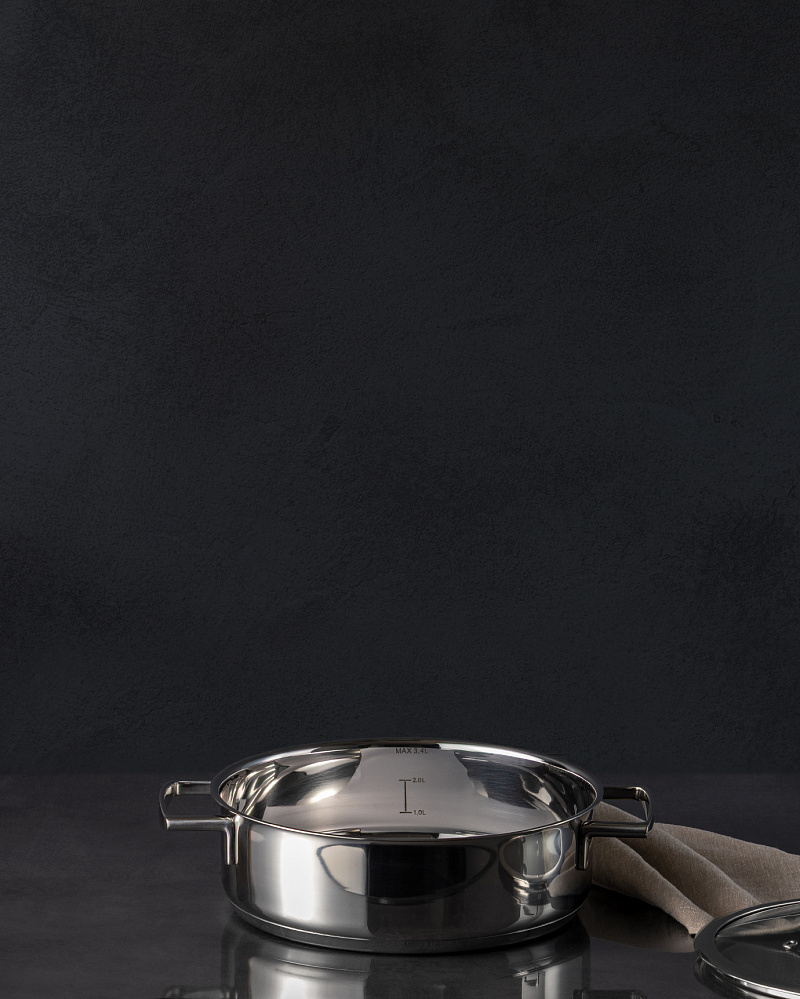 Кастрюля Elena с крышкой 24x7,5 см. - нержавеющая сталь