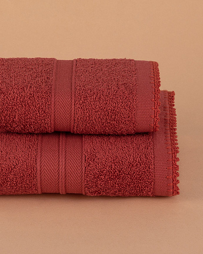 Полотенце для лица Leuven 50x70см - плиточный (красно-коричневый)