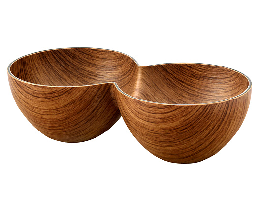 Двухсекционная чаша Evelin Oslo 10x19,8x5,5 см. - коричневая