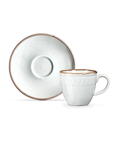 Набор кофейных чашек Antique на 6 персон 90 мл. - серый