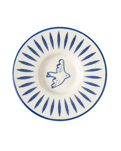 Набор фарфоровых чайных блюдец Luxe Oiseau из 6 шт., 13x13 см - синий