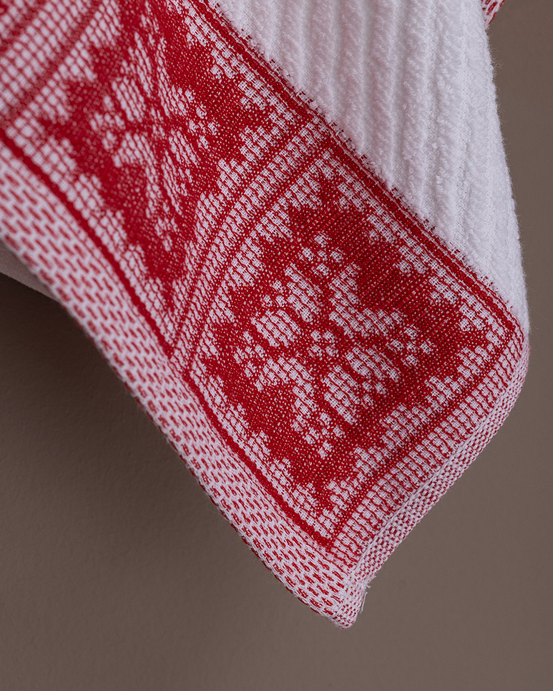 Полотенце для лица Zeste 50x70 см. - белое / красное