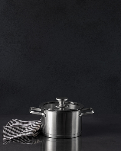 Кастрюля Raye с крышкой 18x11,5 см. - нержавеющая сталь