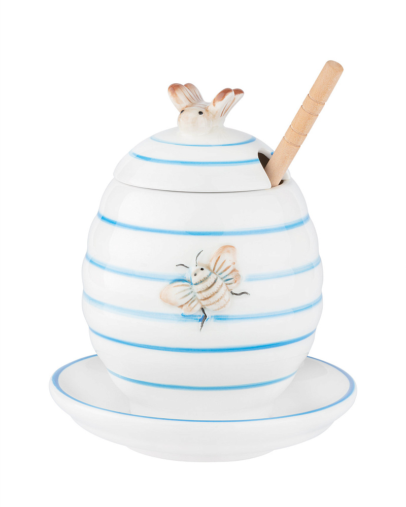 Банка для меда Flore с ложкой 12,5x12,5x14,8 см, керамика