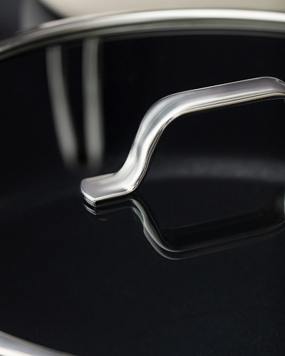 Набор посуды Titanium из 7 шт., 18-22-26 см. - белый / черный