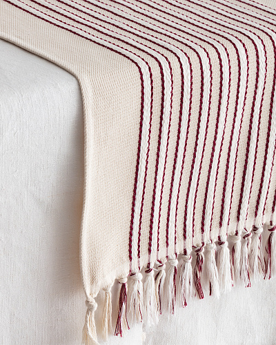 Дорожка на стол Ronnet 40x140 см. - бежевый / красный