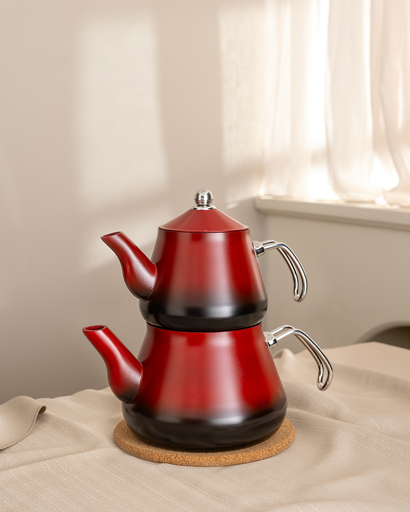 Турецкий двойной чайник Clarus 1000-2000 мл, - алюминий