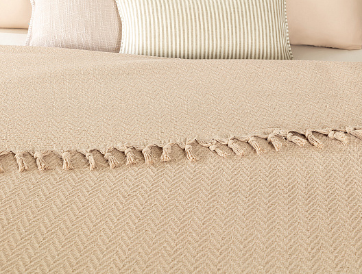 Покрывало двуспальное Stephane 220x240 см. - бежевое