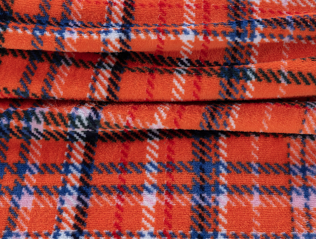 Покрывало полутораспальное Welsoft Chéri с принтом 200x220 см. - оранжевое