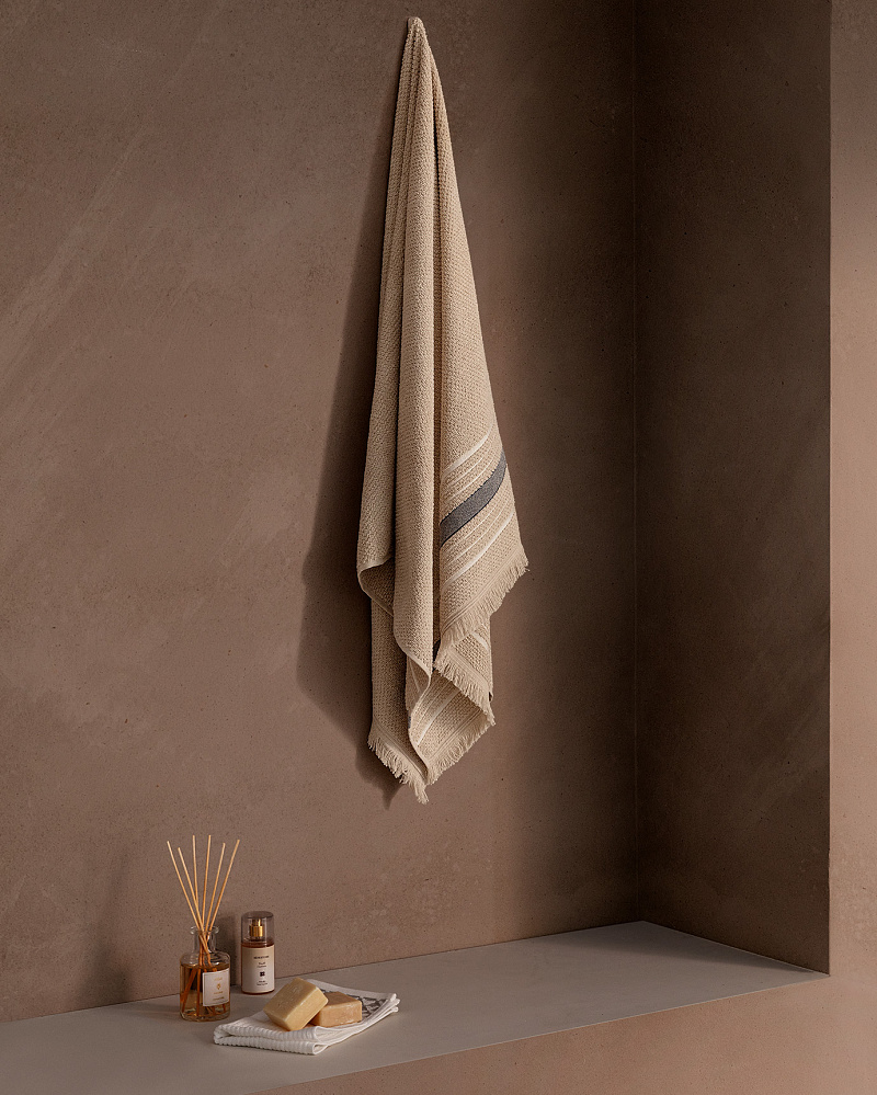 Банное полотенце Annecy 70x140 см. - бежевое