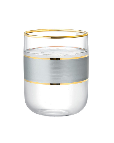 Набор стеклянных стаканов для напитков Musette Heike Platinium из 4 шт., 270мл