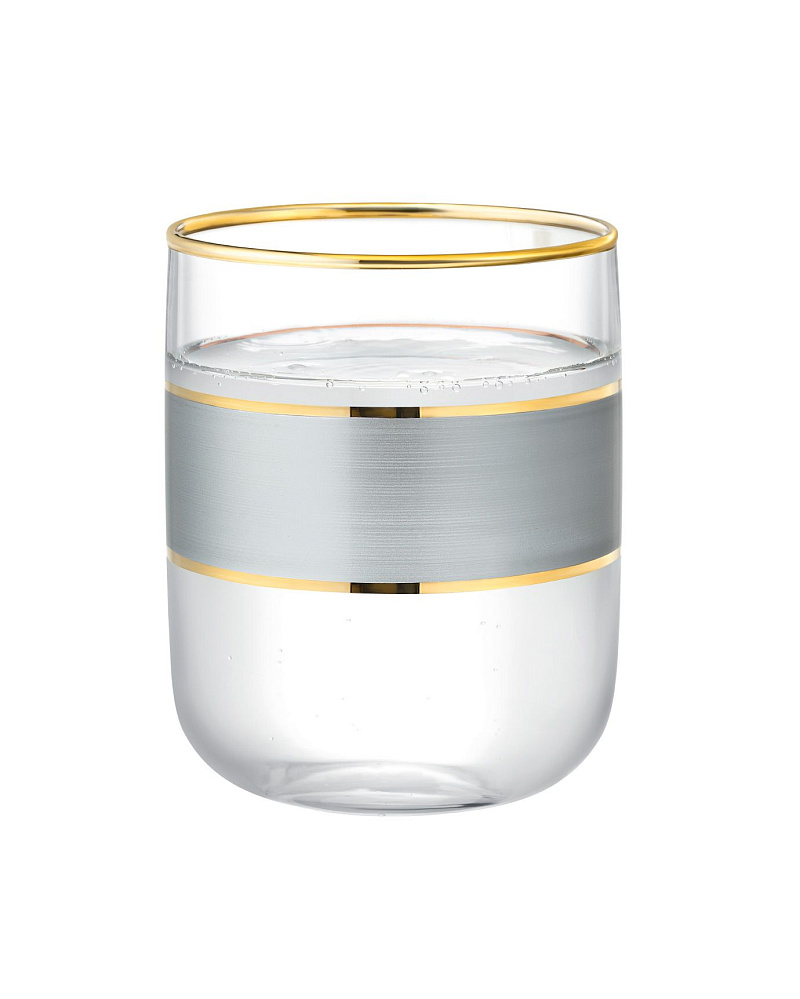 Набор стеклянных стаканов для напитков Musette Heike Platinium из 4 шт., 270мл
