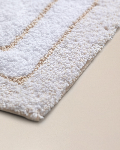 Коврик для ванной Giverny 50x80 см. - бежевый / белый