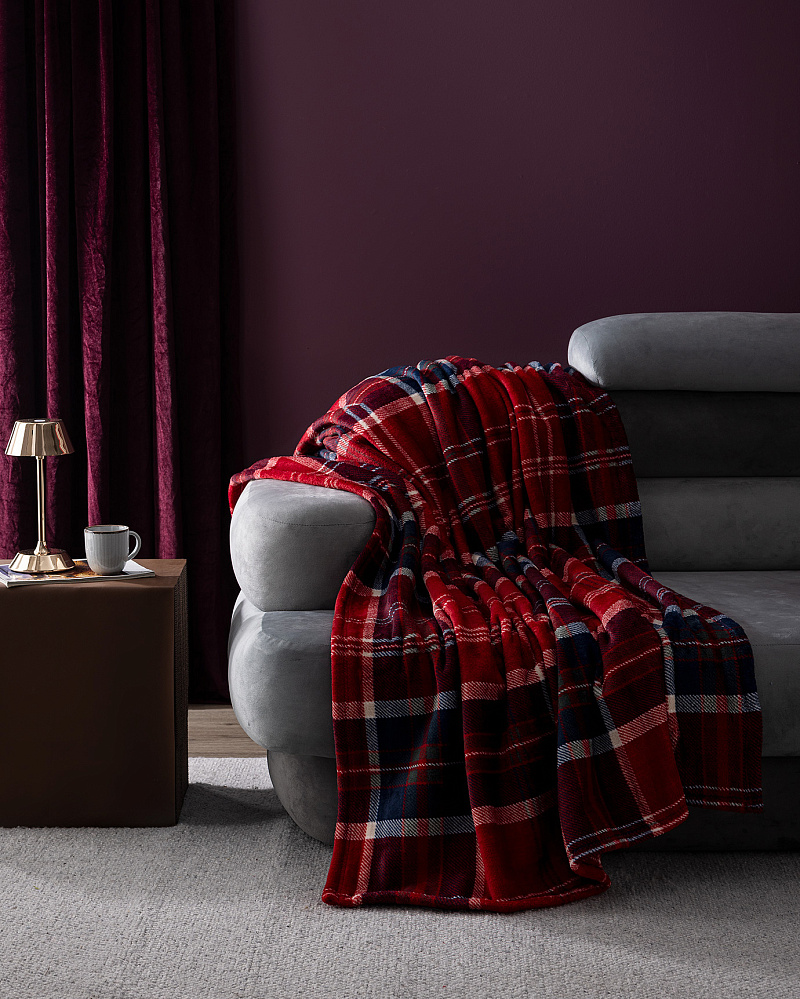 Плед Tignes Welsoft Polar с принтом 130x170 см. - красный