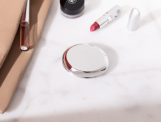 Мини-зеркало Charlotte 7,5x6,2x1,7 см. - серебристое